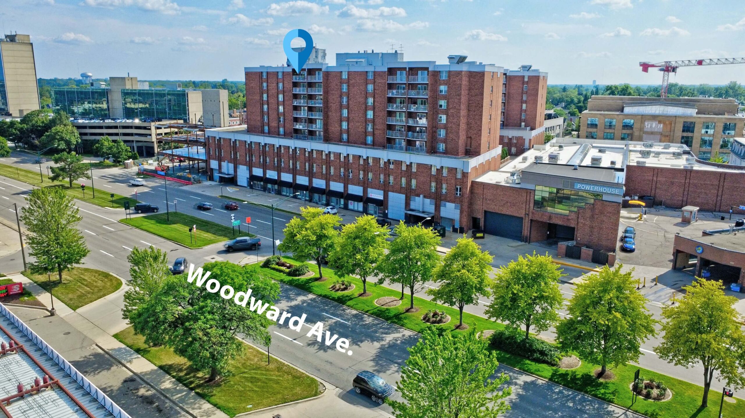 55) Aerial Back of Building